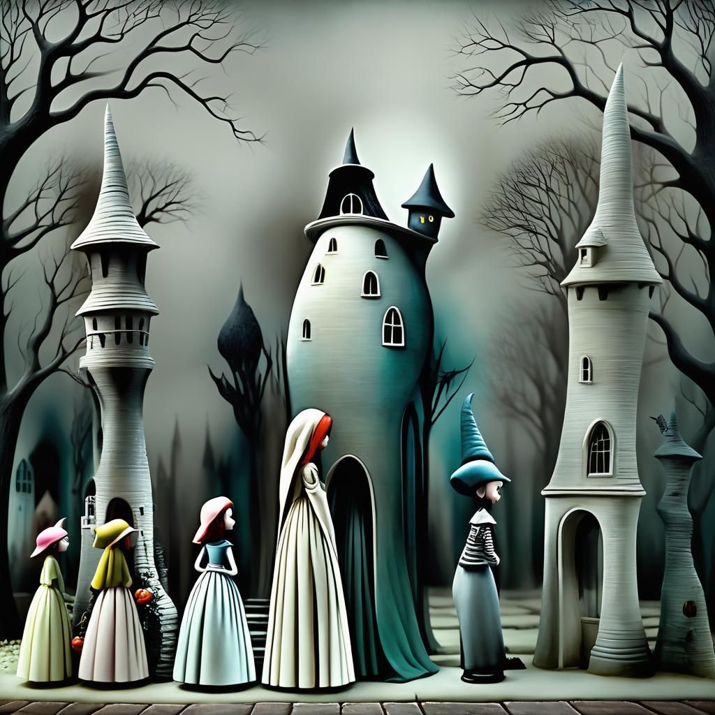 Gothic Claymation Witches in Rich Color Contrast