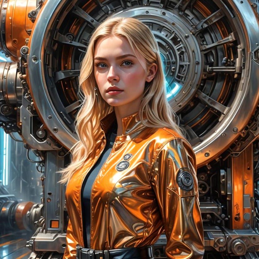 Blond Woman Portrait in Art Nouveau Style