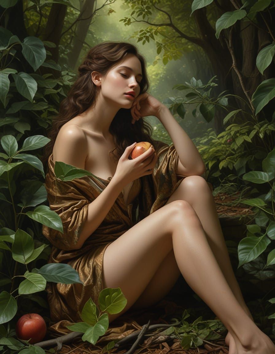 Woman in Serene Forest Landscape