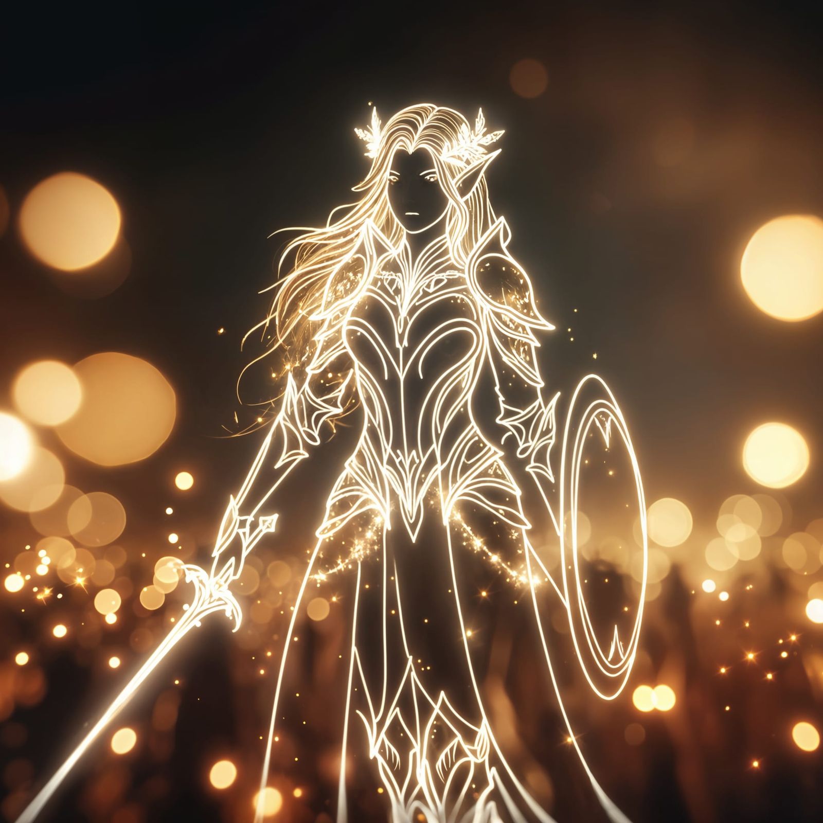 Elven Knight of Light on Battlefield