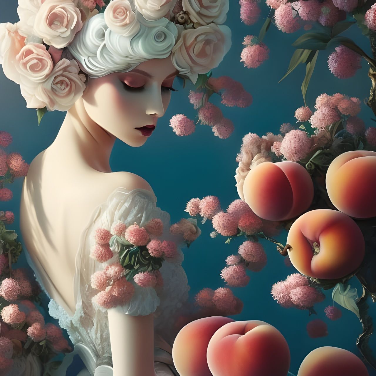 Peaches and Cream Portrait in Cel-Shaded Style