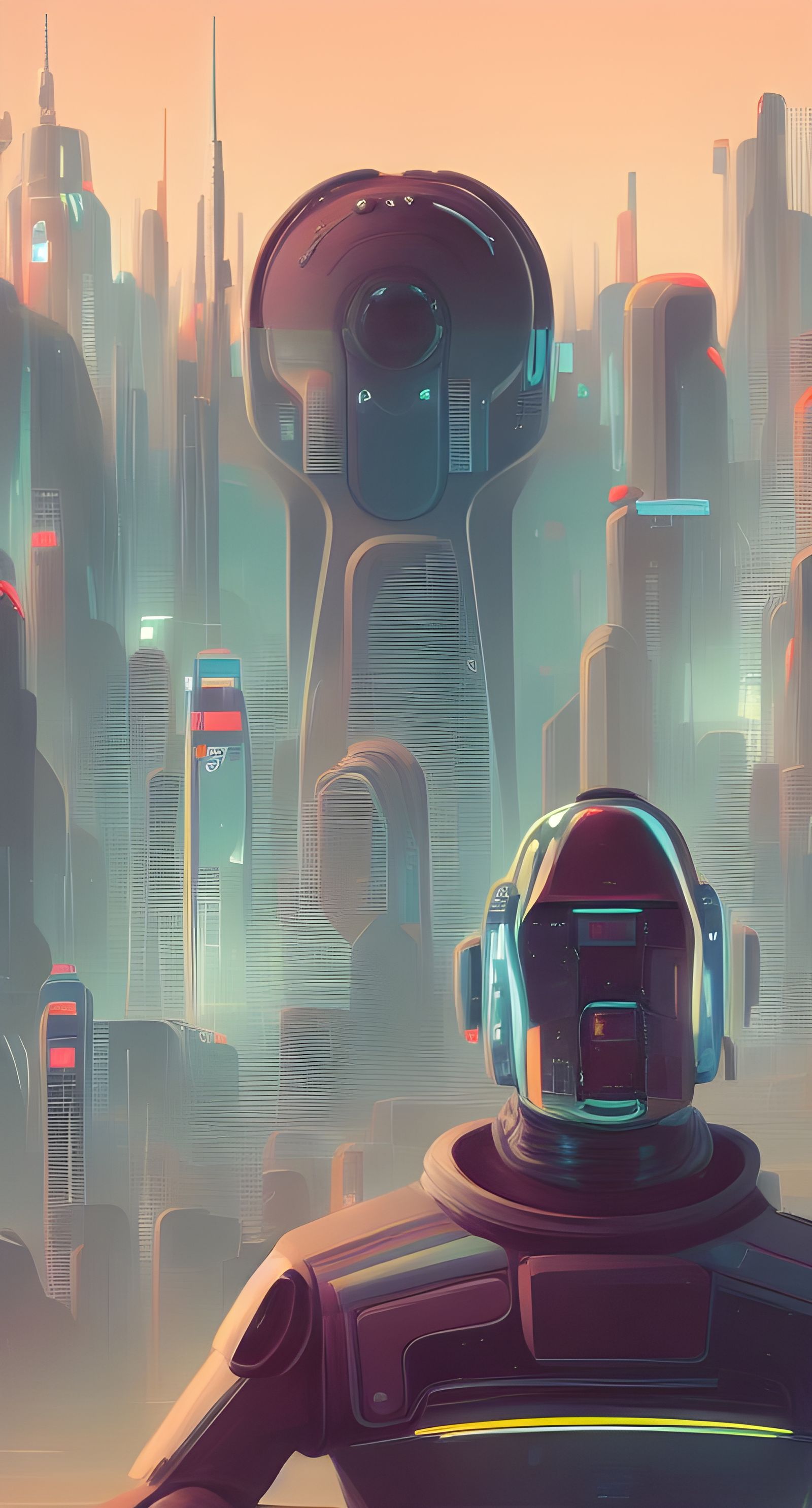 Intergalactic Bounty Hunter Portrait in Retrofuturistic Styl...