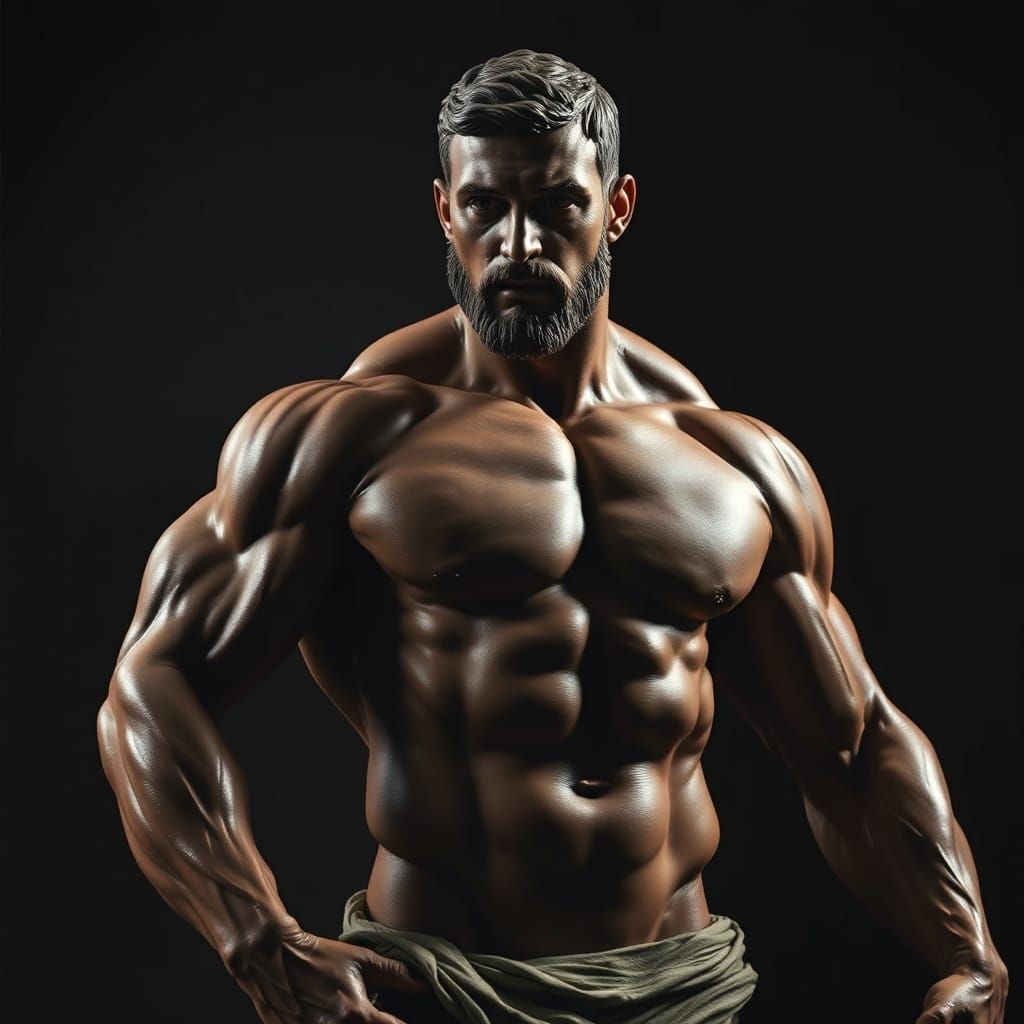 Muscular Male Figure in Dark Baroque Style