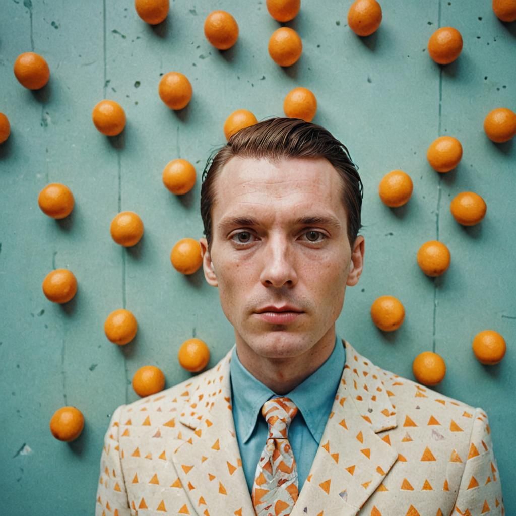 Egghead Model in Wes Anderson Style