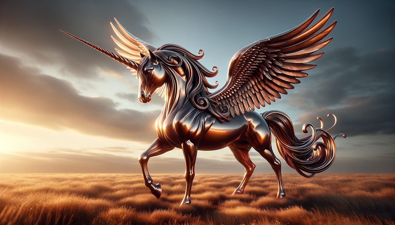 Bronze Alicorn: Mythical Creature of Strength and Beauty
