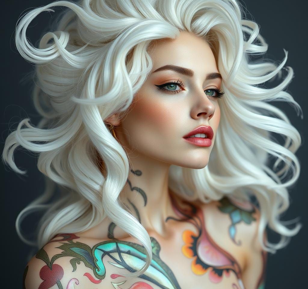 Surreal Haute Couture Woman with Abstract Color Design