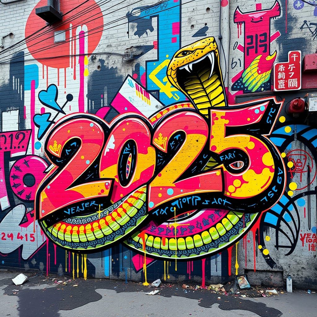 Year of the Snake 2025 Graffiti Art
