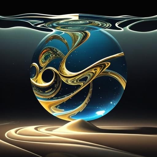 Surreal Liquid Sands Timeglass in Dali Style