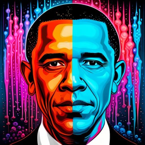 Sugar Skull Barack Obama Graffiti Art