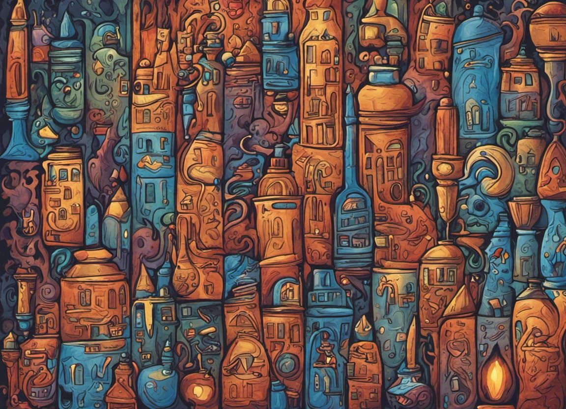 Hanukkah Festival of Lights in Graffiti Art Style