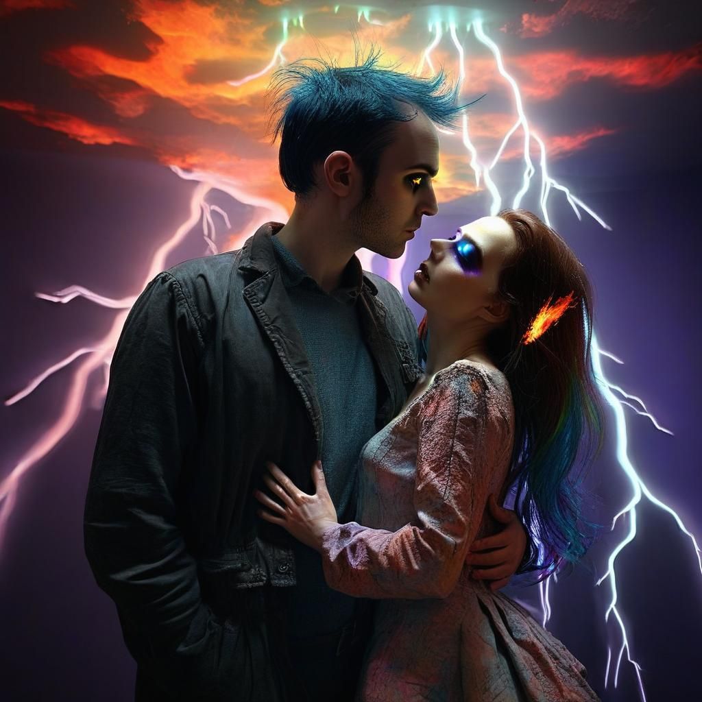 Stormy Sky: Surreal Cyberpunk Dreamscape