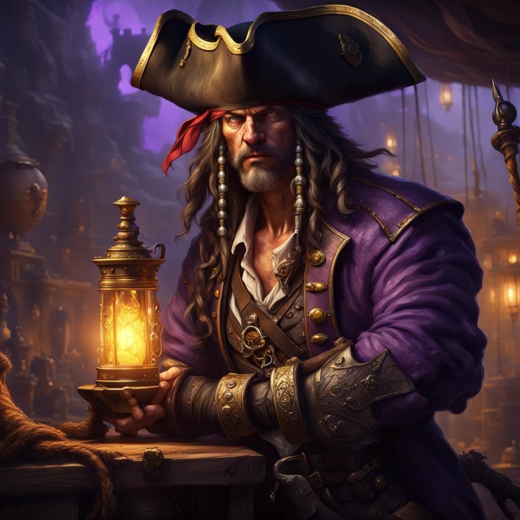 Pirate at the Cannon: Dark Fantasy Concept Art