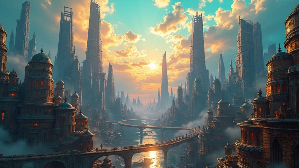 Futuristic City in Motion as Digital Concept Art