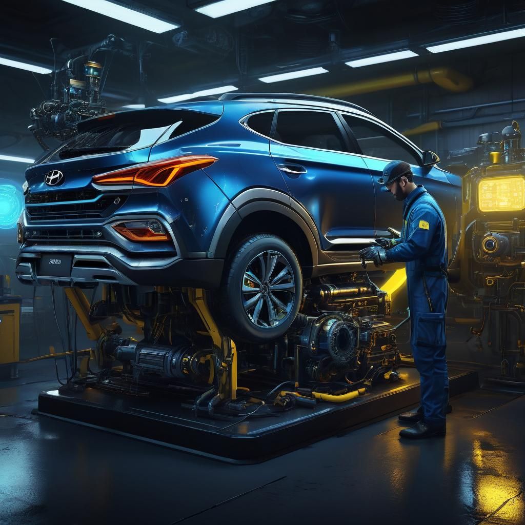 Futuristic Garage Concept Art in Steampunk Style