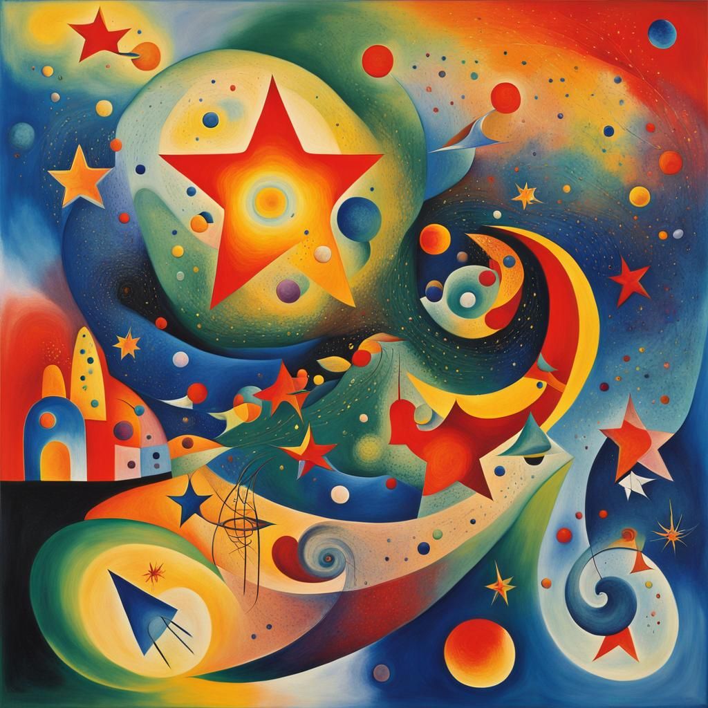 Abstract Geometric Maelstrom of Fluorescent Stars