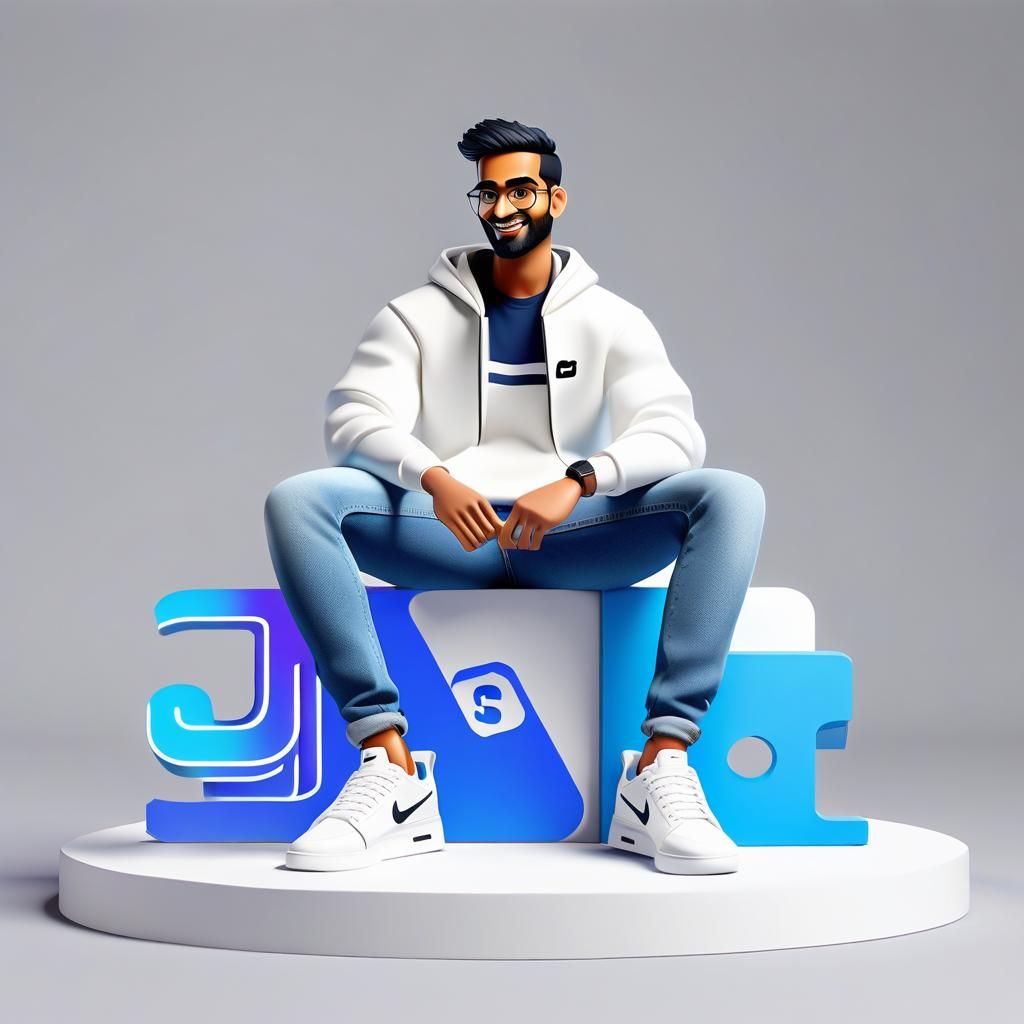 Animated Character on Instagram Logo in 3D