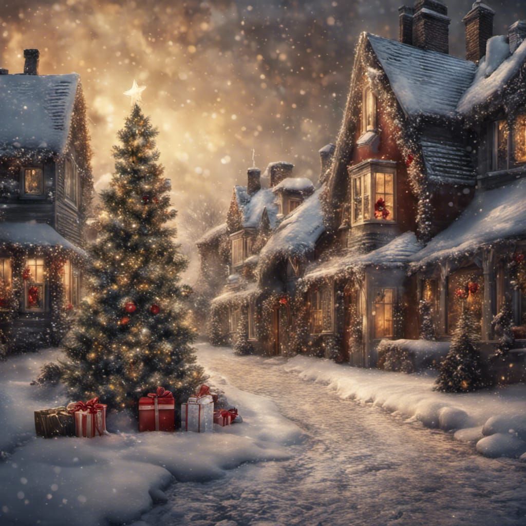 Detailed Hyperrealistic Christmas Morning in HDR