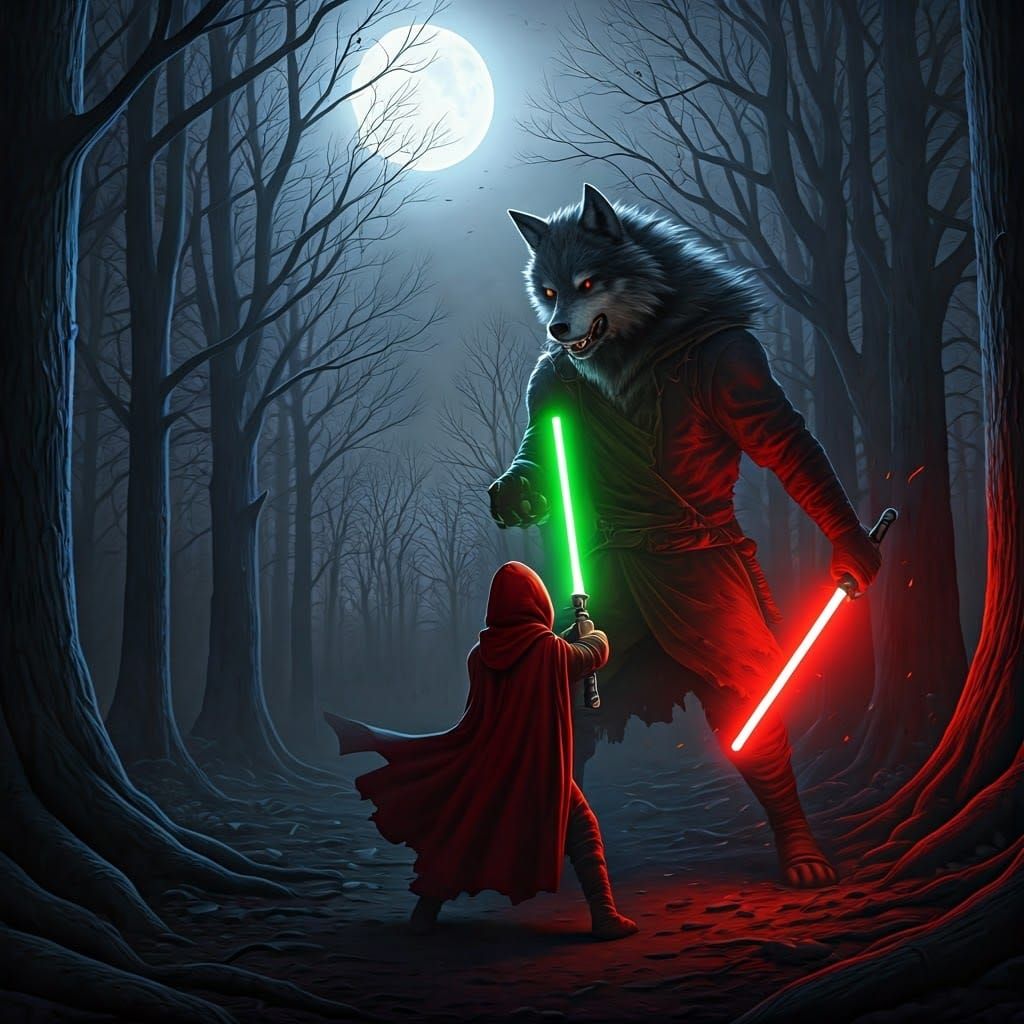 Jedi Red Riding Hood vs Sith Big Bad Wolf