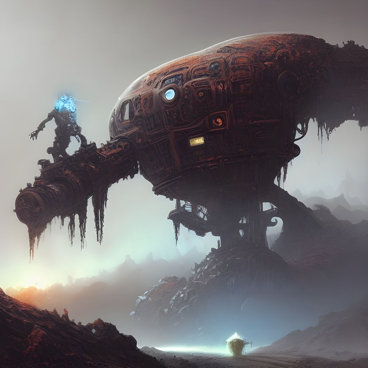 Planetary Nanobot Factory: Epic Digital Artwork