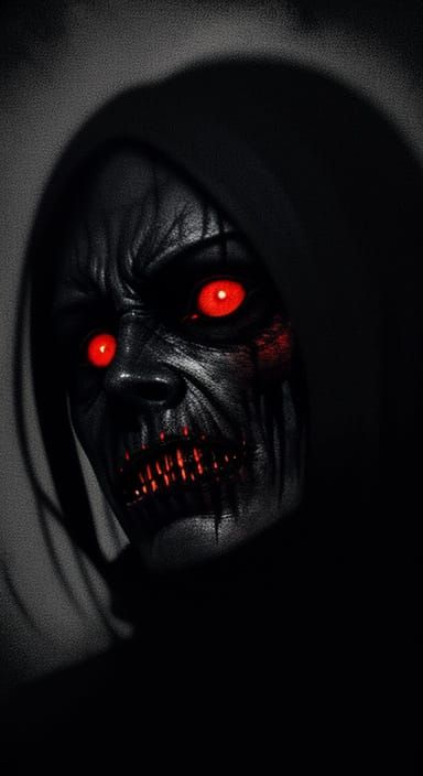 Dark Surrealism: Screaming Psychopath with Glowing Eyes