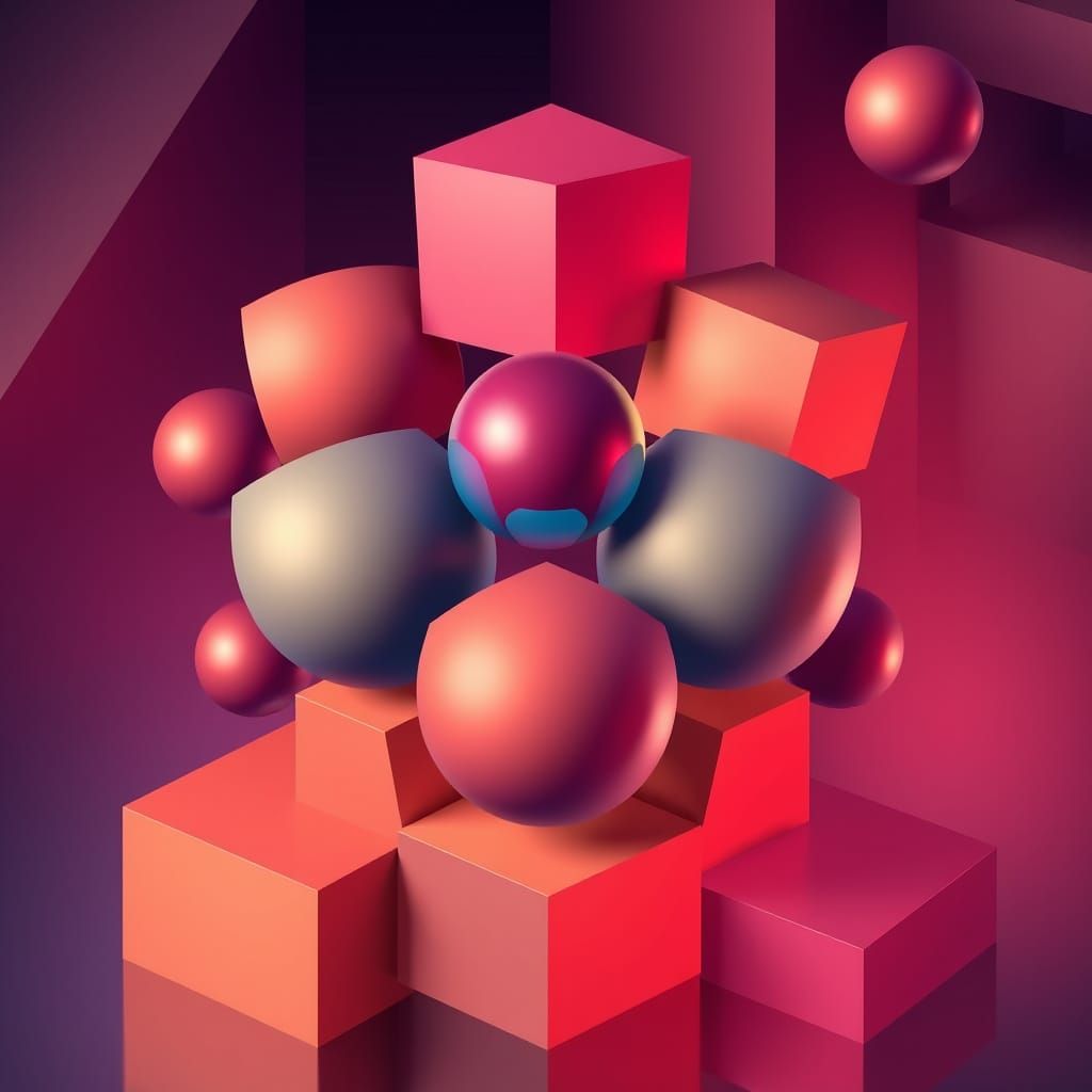 Harmonious Geometric Abstraction in Jewel-Toned Colors