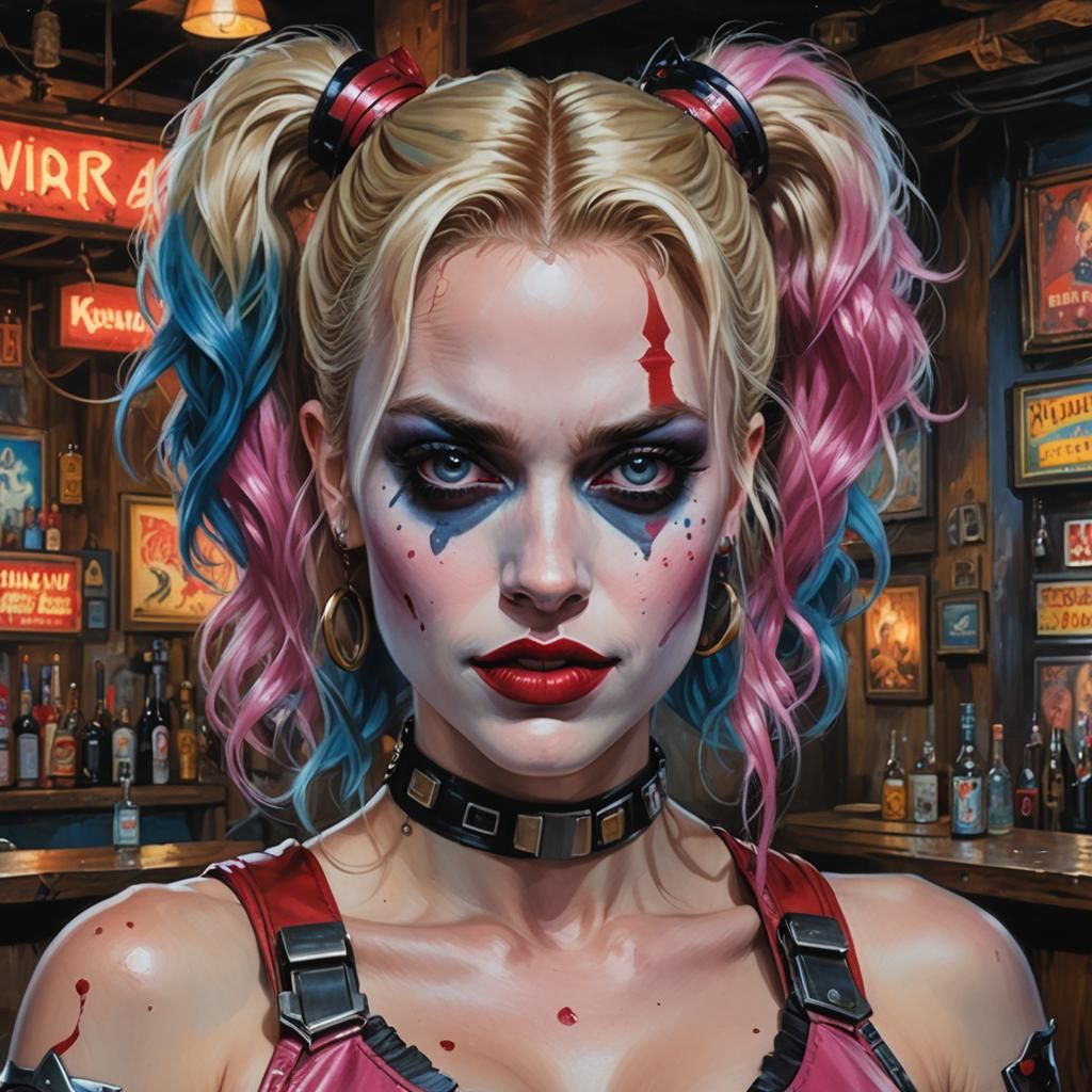 Post-Apocalyptic Harley Quinn Acrylic Painting