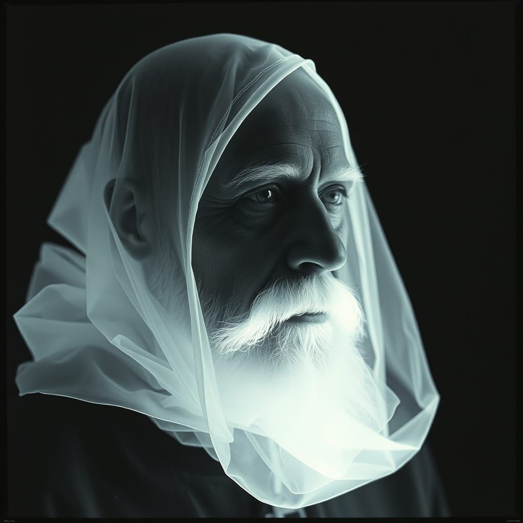 Biopunk Portrait in Apocryphal Thermal Photogram Style