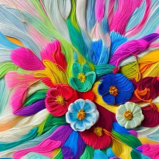 Flowers made of string