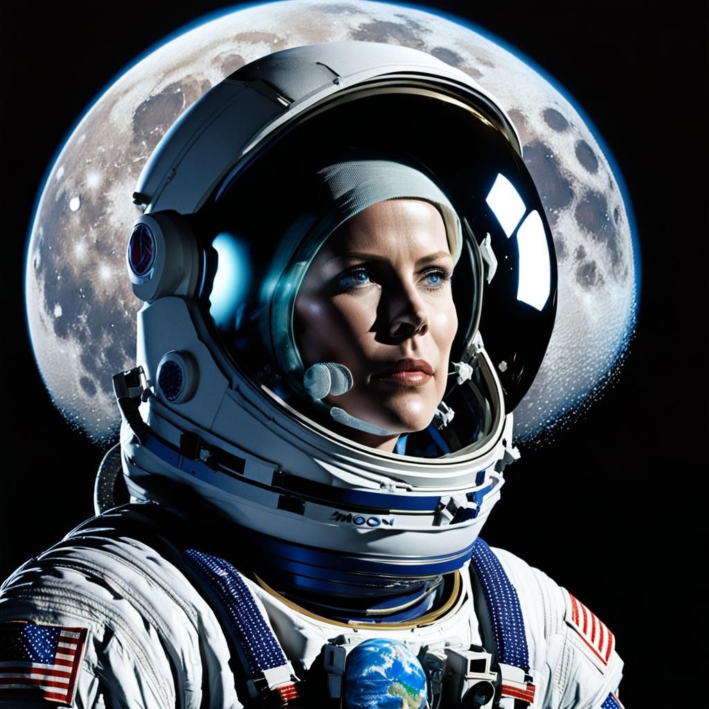 Charlize Theron in astronaut suit