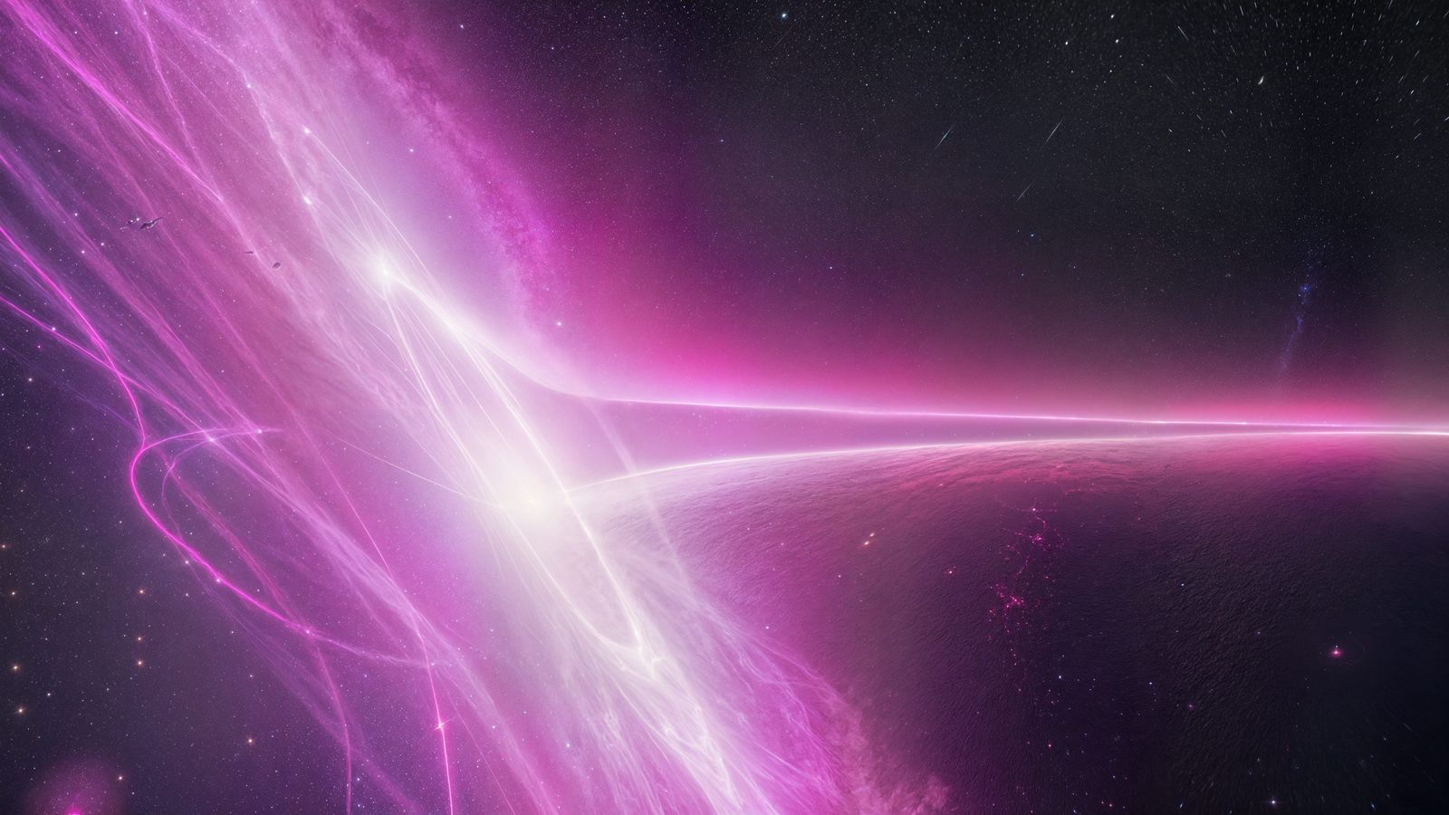 Epic Cinematic Quantum Portal in Dark Space