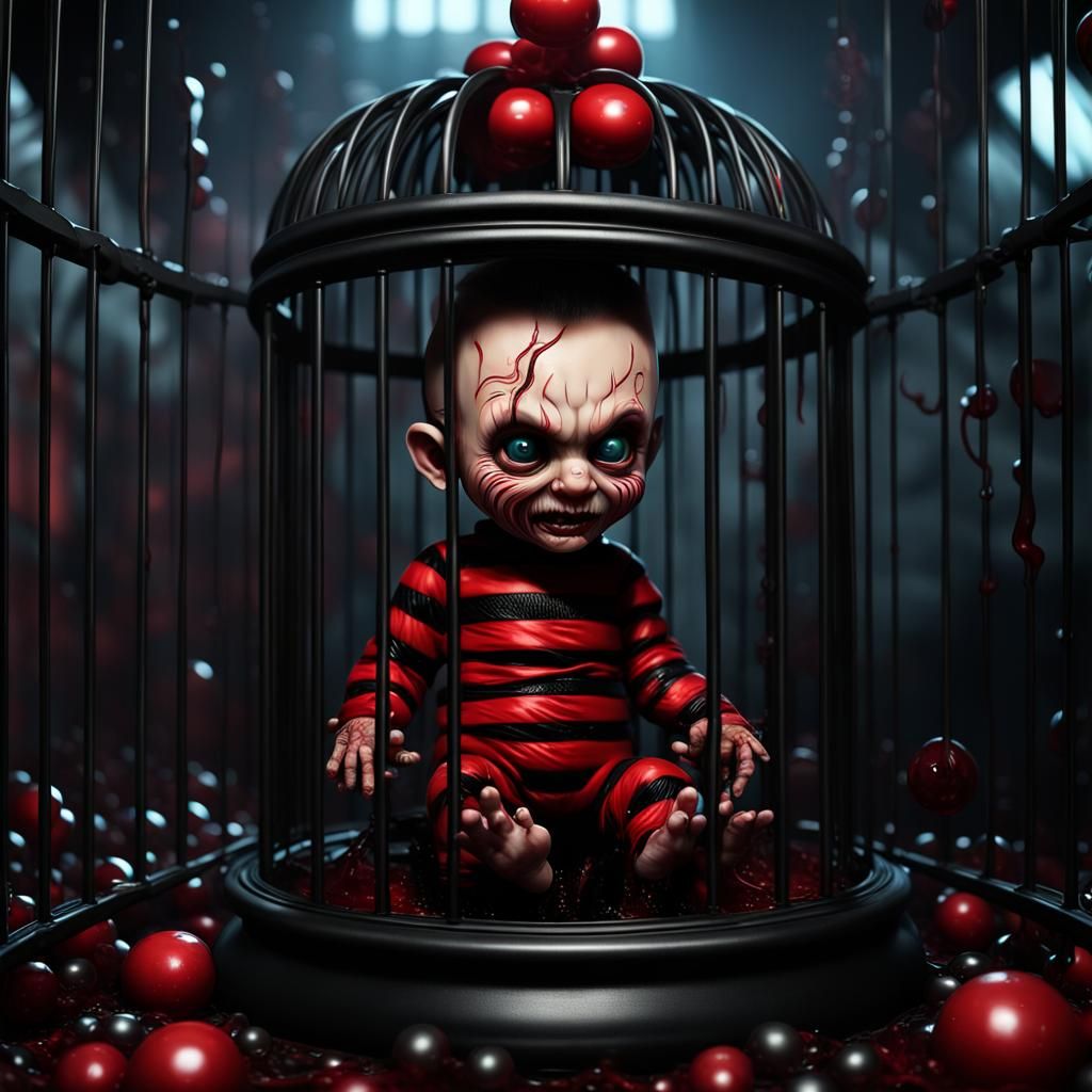 Cute Freddy Krueger Baby in Ryden Style