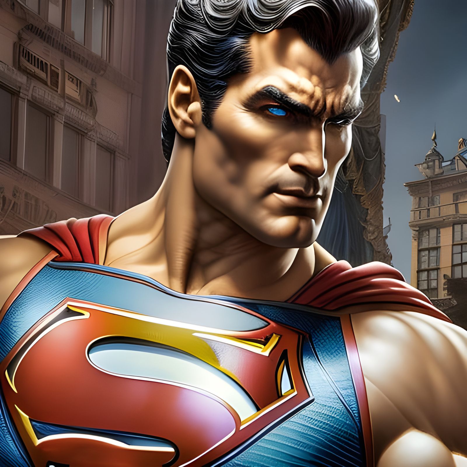 Hyperdetailed Superman in Rococo Cafe Scene