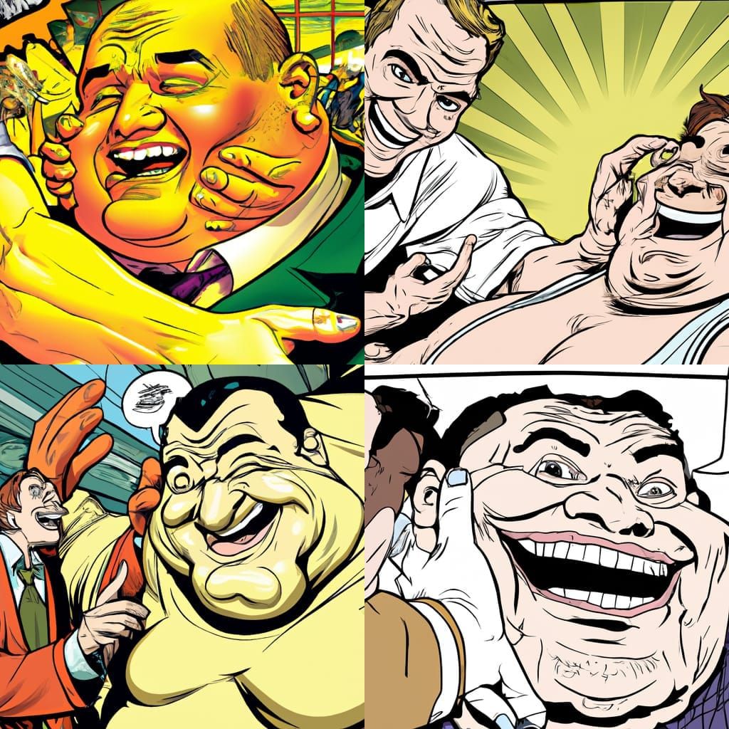 Comic Book Art: Creepy Man Slapping Face