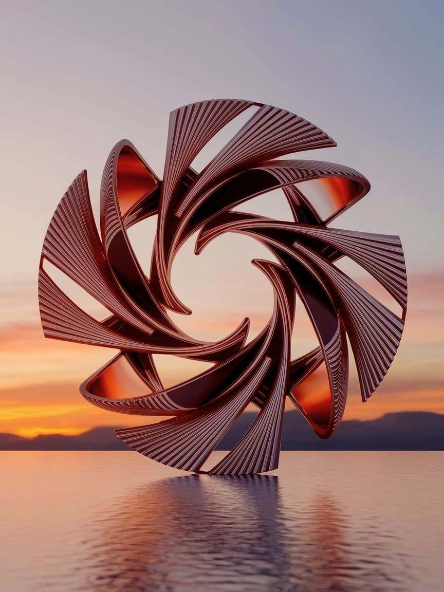 Chaos Theory in Vibrant Metallic Sculpture