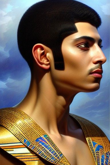Hyperrealistic Portrait of Egyptian God Imsety