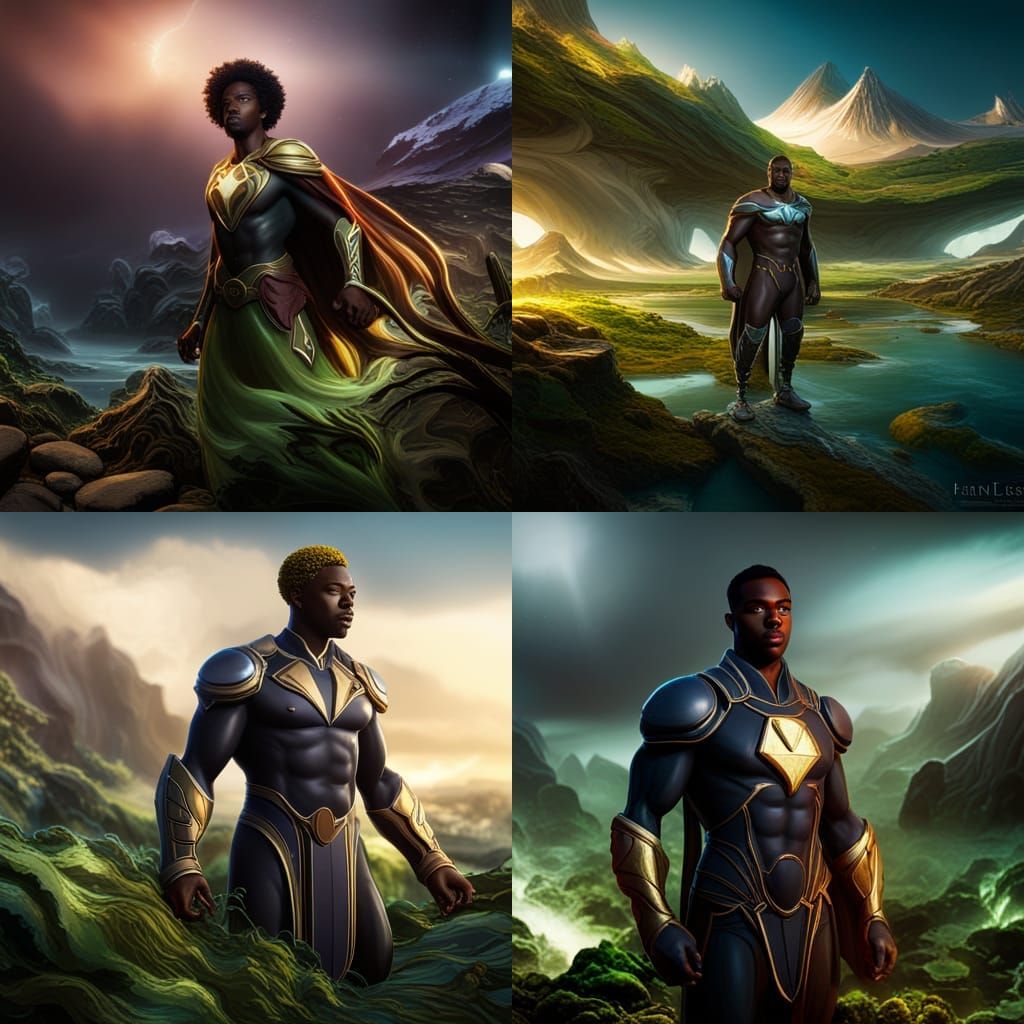 Plant-Inspired Black Superhero Concept Art