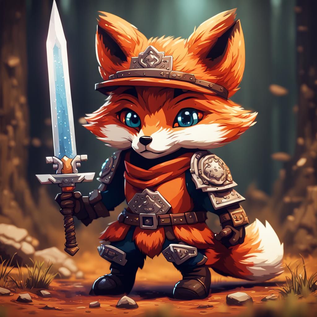 8-bit Fox Cub Game Art