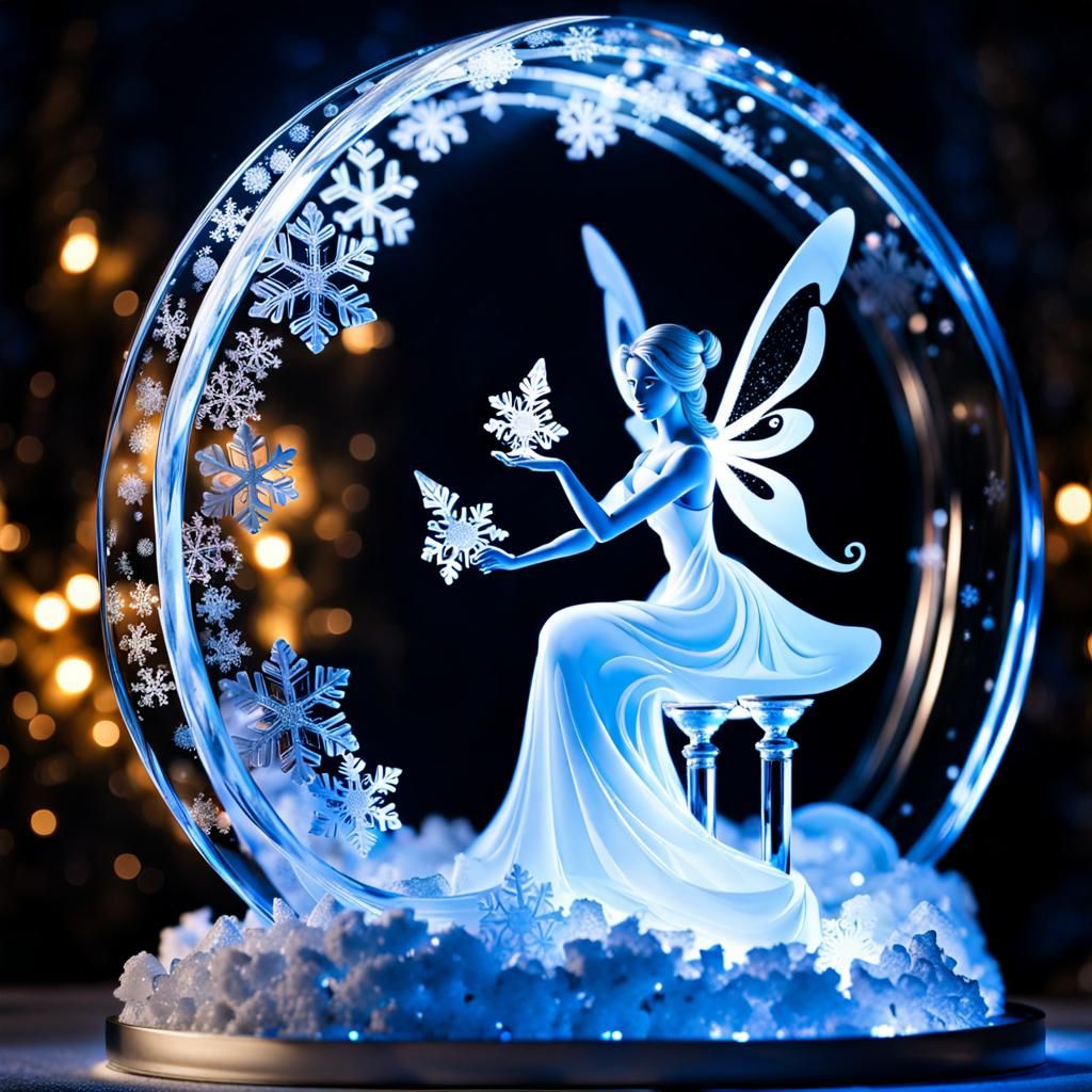 Ice Fairy Dreamland in Electric Blue Light