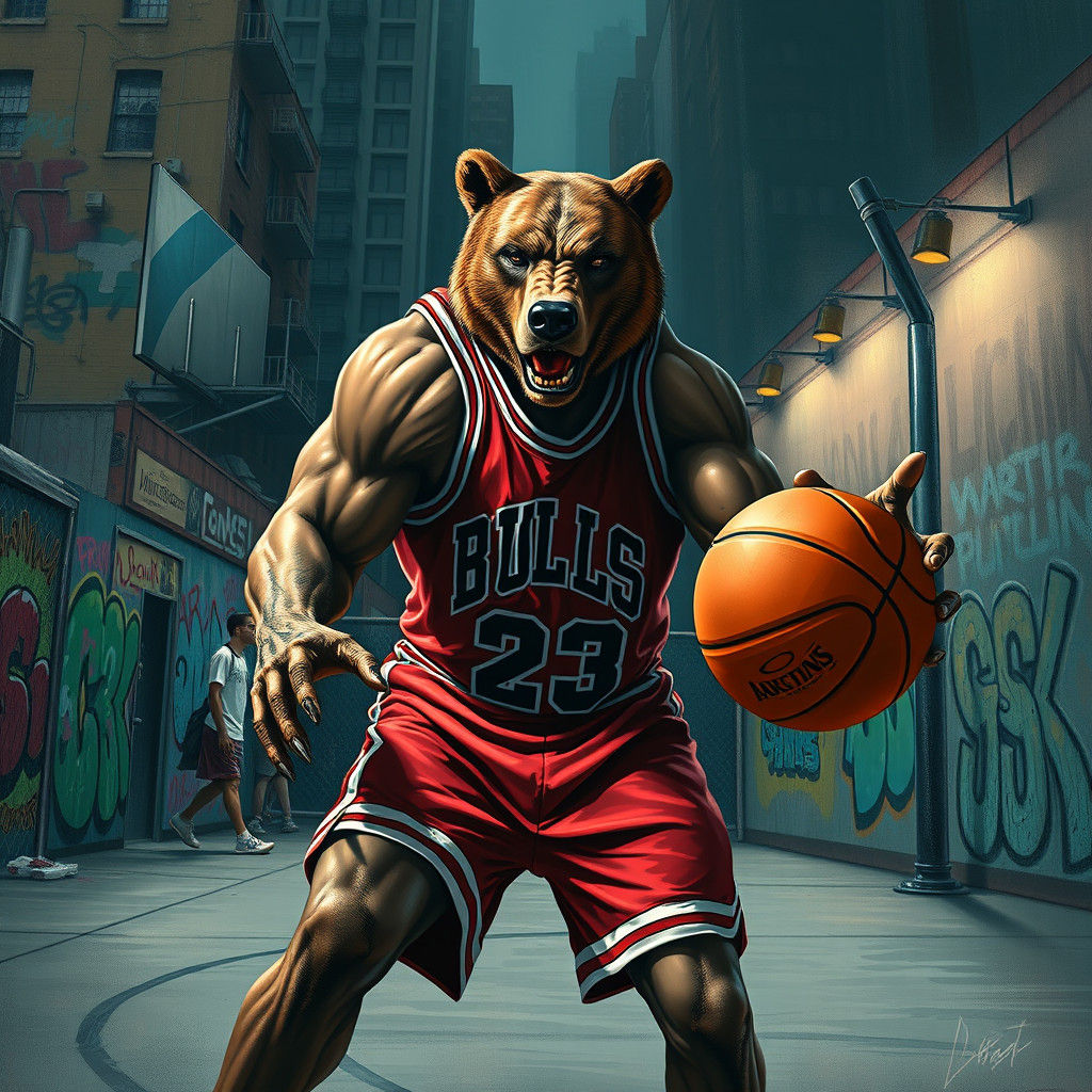 Bear Plays Basketball at Rucker Park in Gritty Style