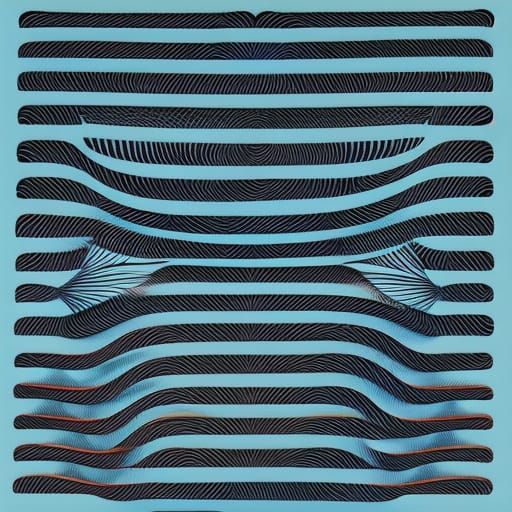 War Scene in Japanese Graphic Design Style