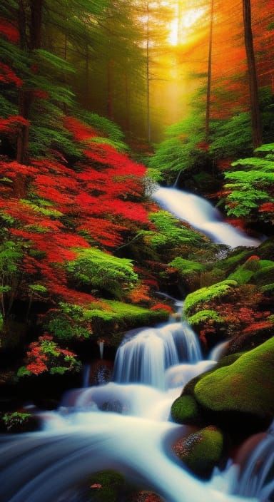 Surreal Light Beams Amidst Starry Backdrop