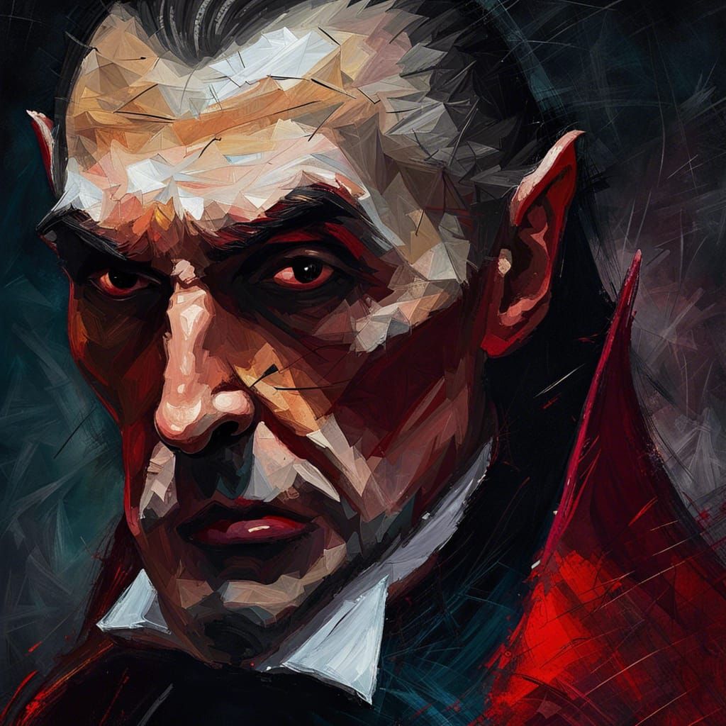 Epic Impressionist Dracula Portrait in Impasto Style