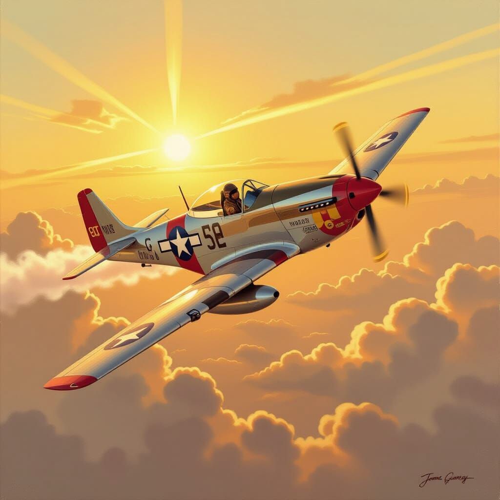 P-51 Mustang Soaring Through Italian Skies