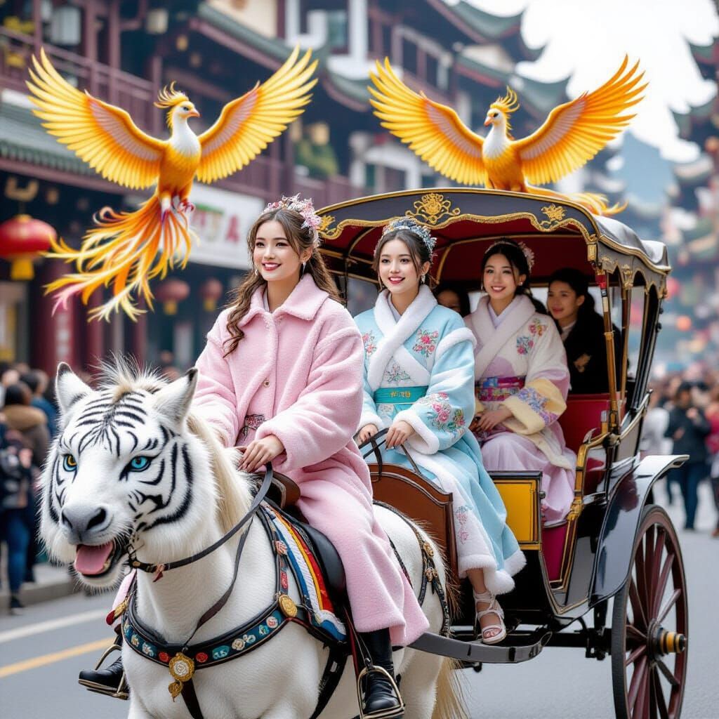 City Carriage Ride with Phoenixes and Tiger