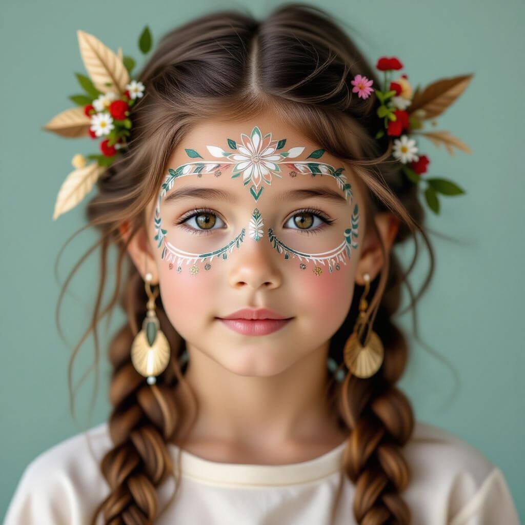 Girl with Intricately Decorated Hair