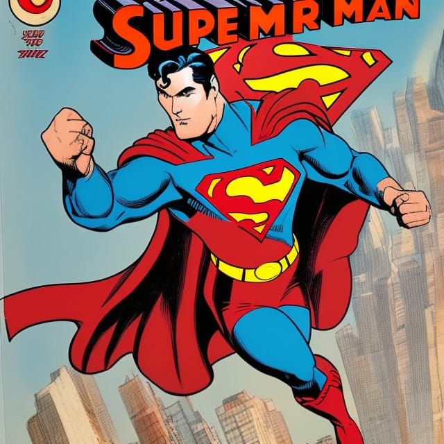 Superman in Classic Comic Book Style