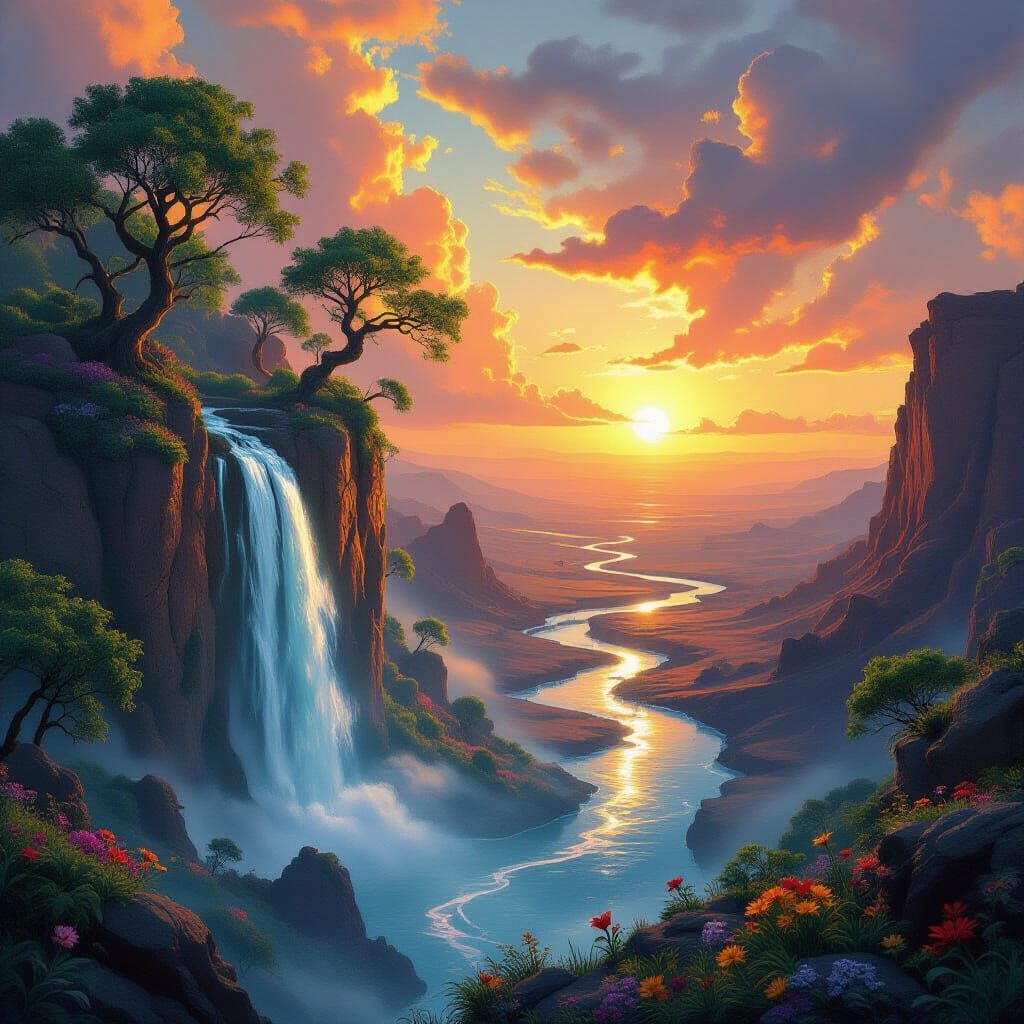 Fantasy Worlds Collide: Lush Forest Meets Scorched Desert