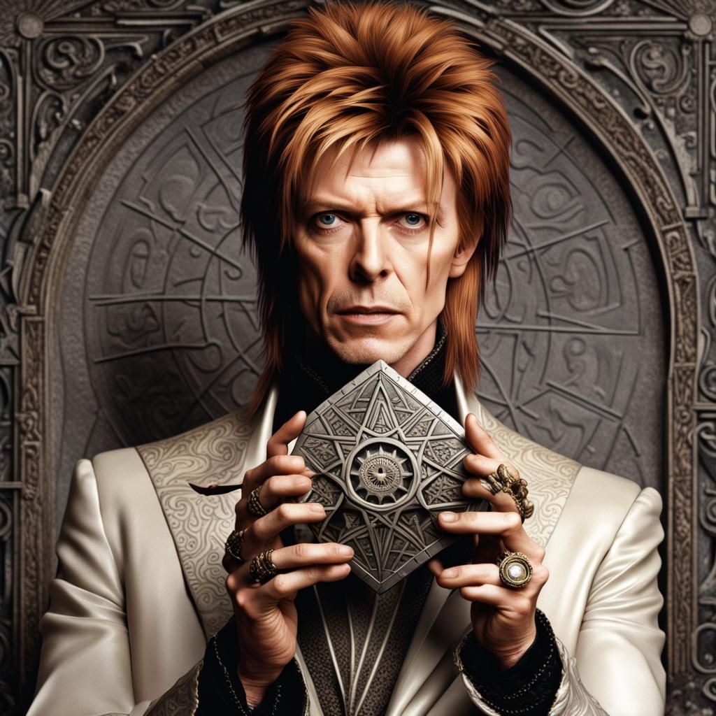 Jareth from Labyrinth Holding Lament Configuration
