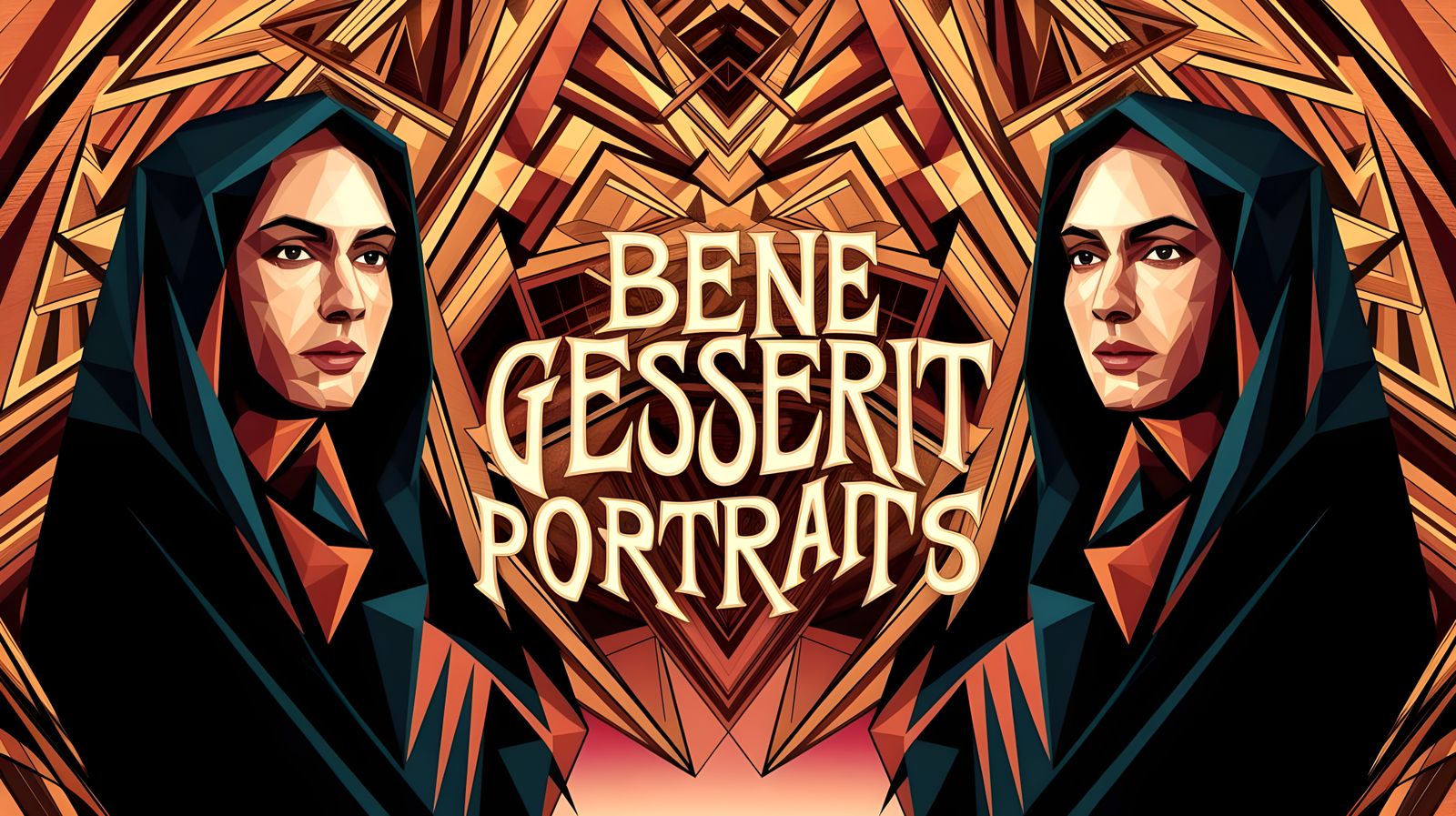 Vibrant Geometric Tapestry: Bene Gesserit Portraits