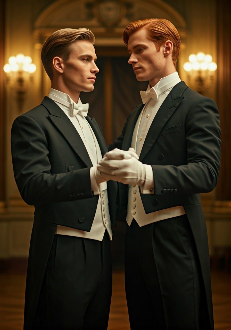 Elegant Viennese Waltz Dancers at the Grand Opera Ball